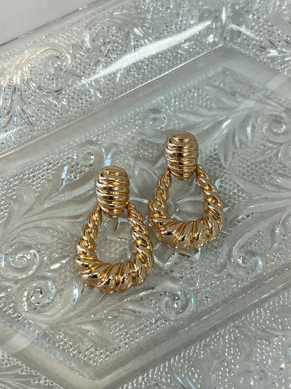 Twisted Teardrop Hoop Earrings