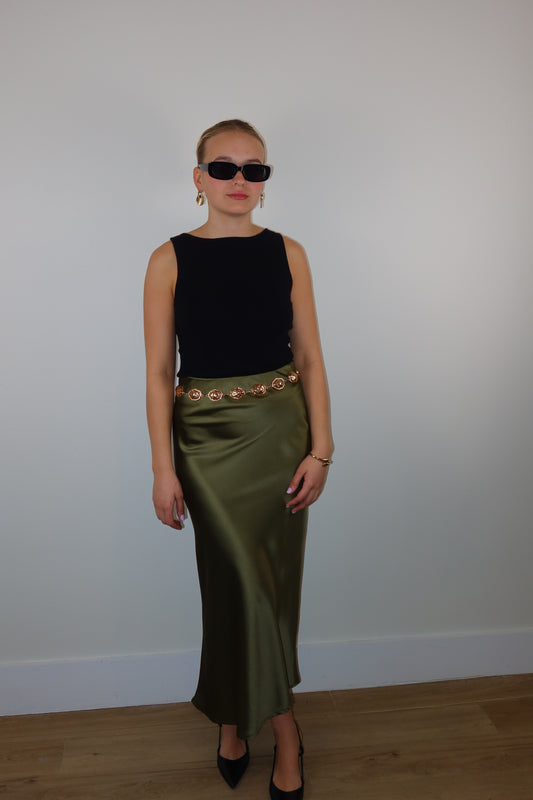 Olive Midi Skirt